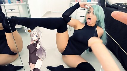 Hot Elizabeth liones - Duplication Blowjob Cosplay Unreserved with an increment of Ahegao orientation - Cosplay Unreserved Chupando Gostoso 2 Dildos - Creampie